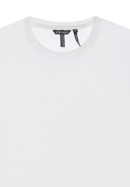 Футболка базовая Regular Fit With Injection-Molded Rubberized Logo Antony Morato, белая