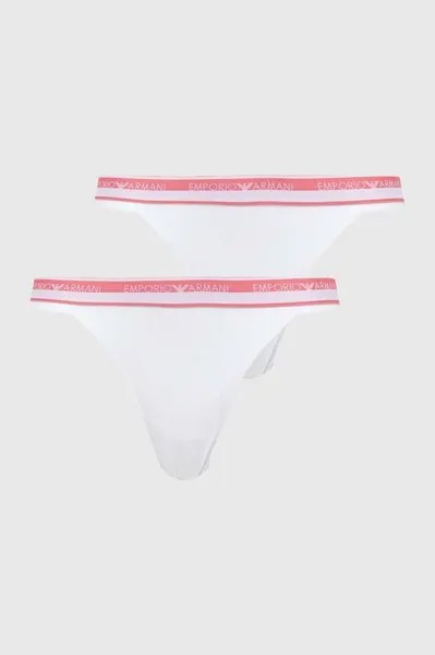 Бразильские трусы, 2 шт. Emporio Armani Underwear, белый