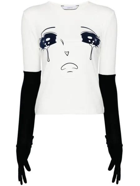 PushBUTTON футболка Crying Girl, белый