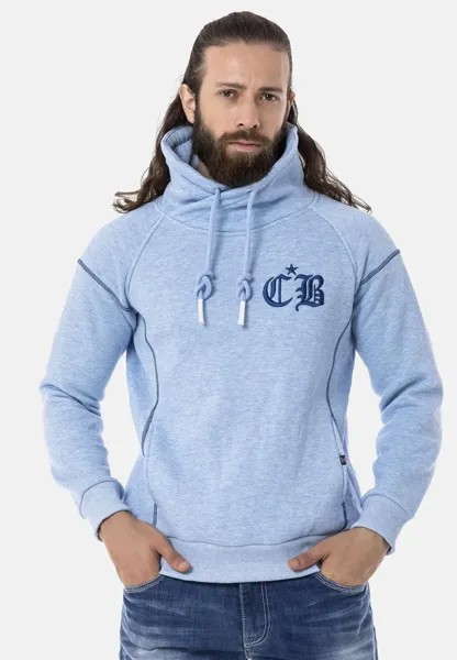 Толстовка Cipo & Baxx, с высоким воротником стойкой, синий