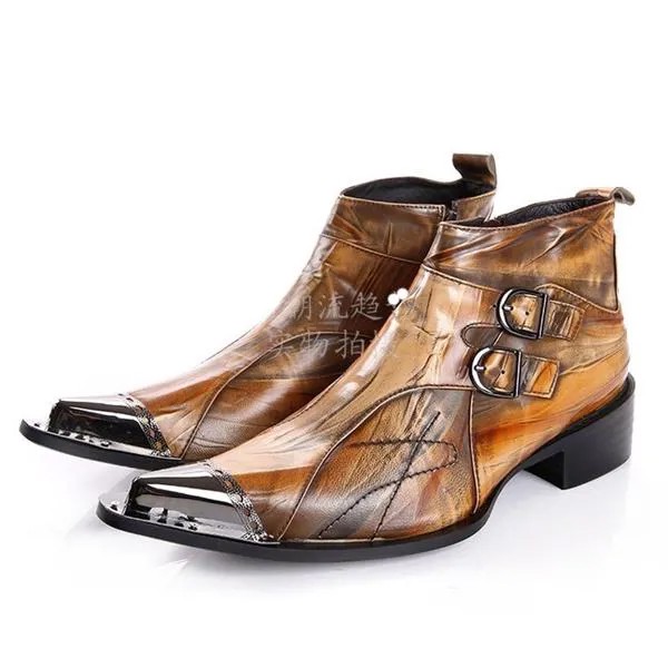 2021 итальянские военные классические ботинки стальные остроносые высокие каблуки в западном стиле коричневые ковбойские ботинки с двойной ...