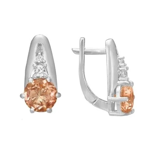 Серебряные серьги 'Фрида' с фианитами