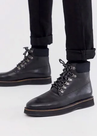 Черные кожаные походные ботинки WALK London board walk-Черный