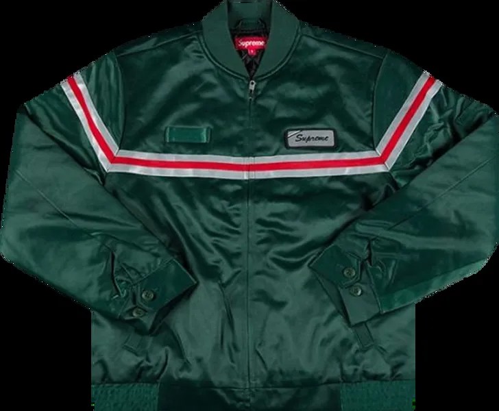 Куртка Supreme Reflective Stripe Work Jacket 'Green', зеленый