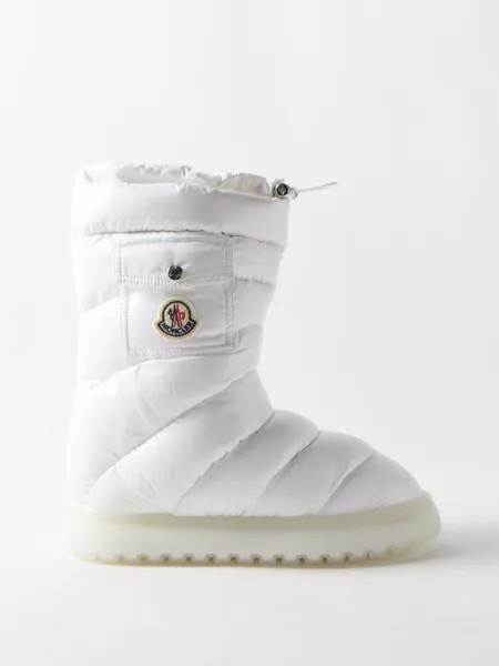 Стеганые пуховые ботинки gaia с карманами Moncler, белый