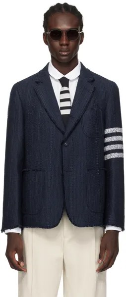 Темно-синий пиджак с 4 полосами Thom Browne, цвет Navy