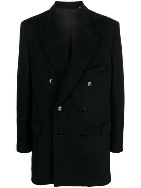 Двубортное пальто длины миди MARANT, черный