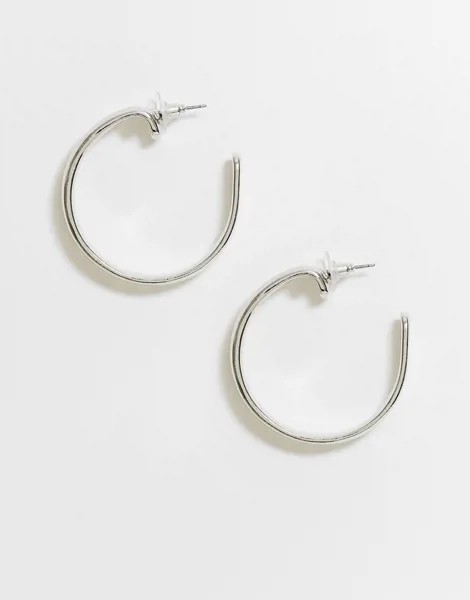 Серьги-кольца ASOS DESIGN-Серебряный