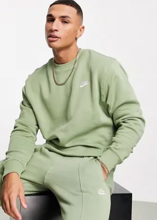 Масляно-зеленый флисовый свитшот Nike Club-Зеленый цвет
