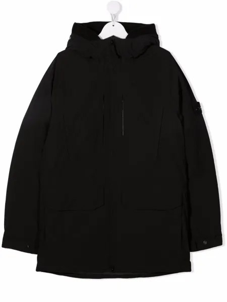 Stone Island Junior куртка с капюшоном и нашивкой-логотипом