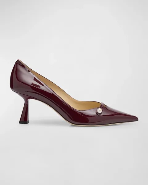 Туфли Rosalia с патентованным жемчужным ремешком Jimmy Choo, цвет Garnet