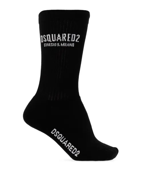 Хлопковые носки с логотипом Dsquared2, черный