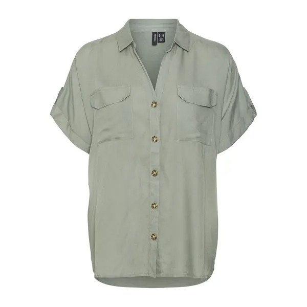 Рубашка с коротким рукавом Vero Moda Curve Bumpy, зеленый