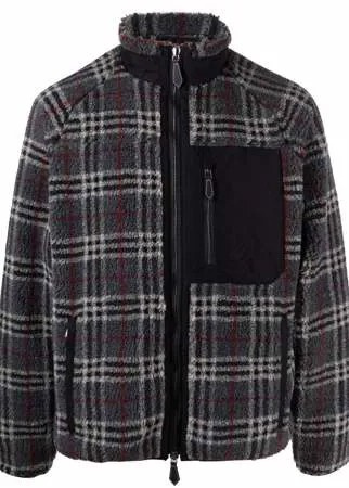 Burberry клетчатая куртка с воротником-воронкой