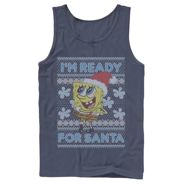 Мужская майка с графическим рисунком Nickelodeon SpongeBob SquarePants I'm Ready For Santa Ugly Christmas