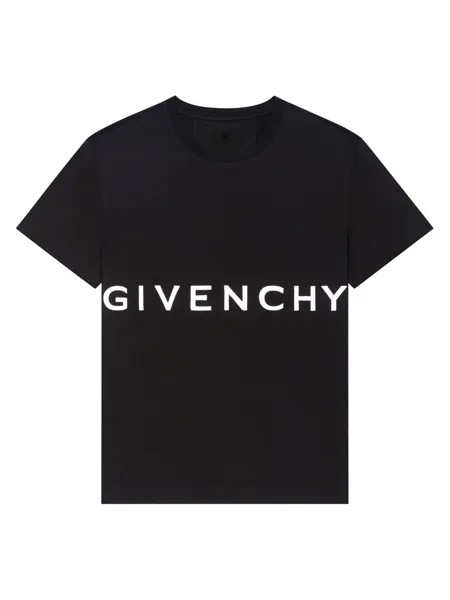 Футболка оверсайз из джерси с вышивкой Givenchy, черный