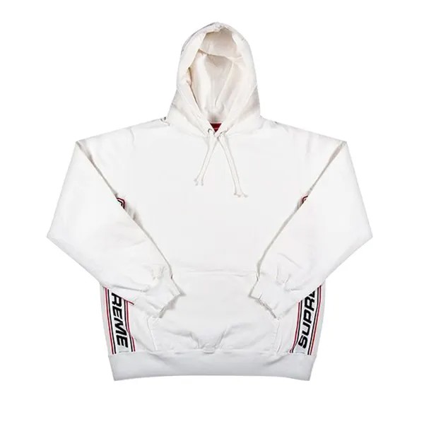 Толстовка Supreme Text Rib Hooded Sweatshirt 'White', белый