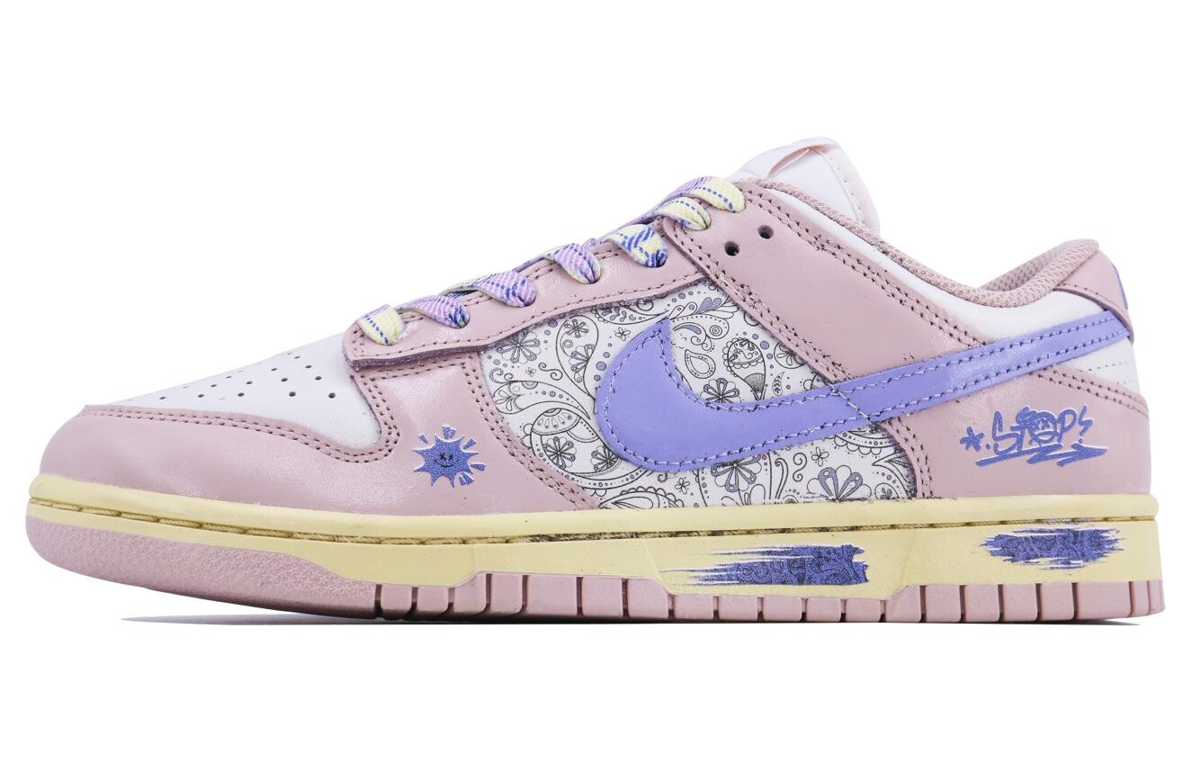 Кроссовки Nike Dunk Skateboarding Shoes Women's Low-top White/Pink/Purple, белый/розовый/фиолетовый