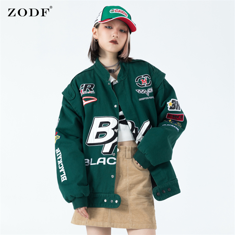 Модная брендовая зимняя мужская куртка ZODF с хлопковой подкладкой, свободные утепленные гоночные костюмы в стиле хип-хоп унисекс HY0302
