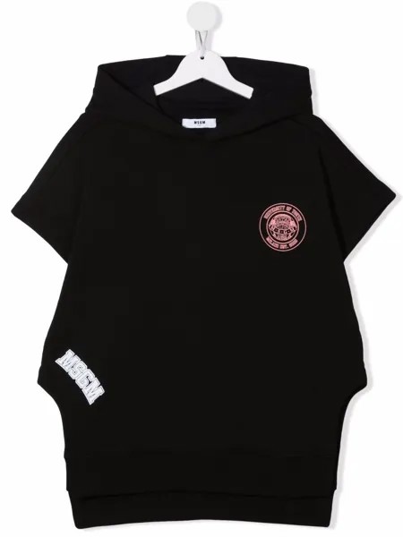 MSGM Kids худи с короткими рукавами и логотипом