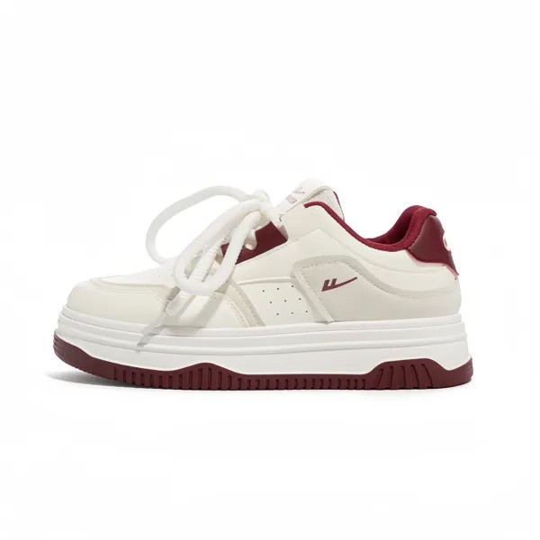 Кроссовки WARRIOR Skateboarding Shoes Women's Low-top White/Red, белый/красный