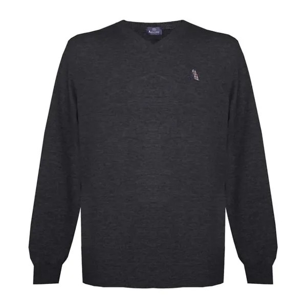 Свитер с логотипом и V-образным вырезом Aquascutum, черный