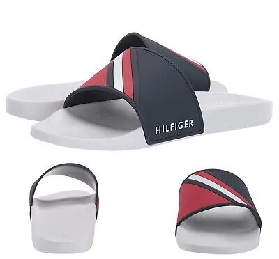 Мужские дизайнерские полосатые тапочки Tommy Hilfiger Ella, повседневные шлепанцы