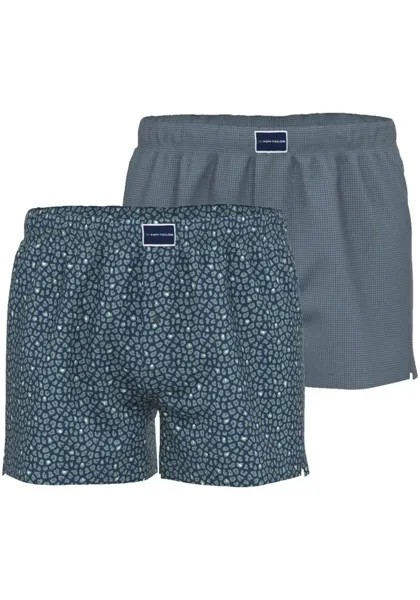 Тканые боксеры TOM TAILOR (2 шт.) с эффектным узором, цвет Blau-Dunkel-Allover