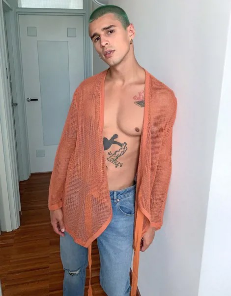 Лонгслив свободного кроя с запахом ASOS DESIGN-Красный