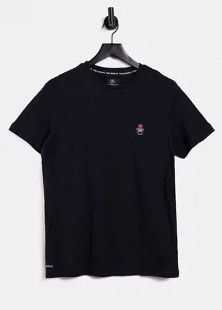 Черная футболка с вышивкой робота Threadbare-Черный
