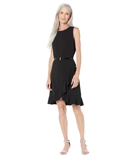 Платье Tommy Hilfiger, Scuba Crepe Asymmetrical Ruffle Hem Dress