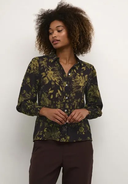 Рубашка Kaffe КАЯ, цвет green flower print