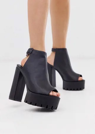 Черные полусапожки Public Desire Jada-Черный
