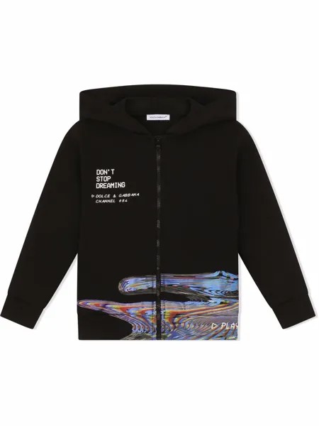 Dolce & Gabbana Kids худи Don't Stop Dreaming на молнии