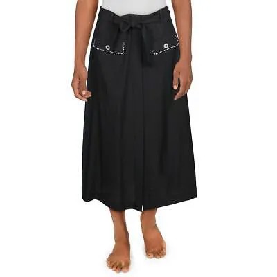 Jonathan Simkhai Женская черная юбка-миди с поясом, накидка для плавания M BHFO 2295