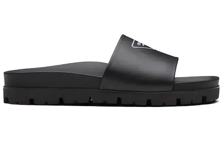 Шлёпанцы Prada кожаные, чёрный