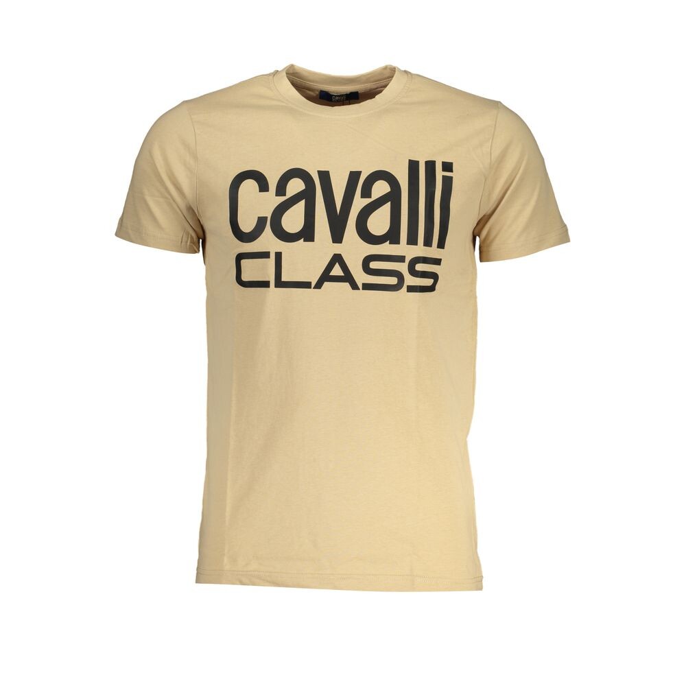 Хлопковая мужская футболка Cavalli Class, бежевый