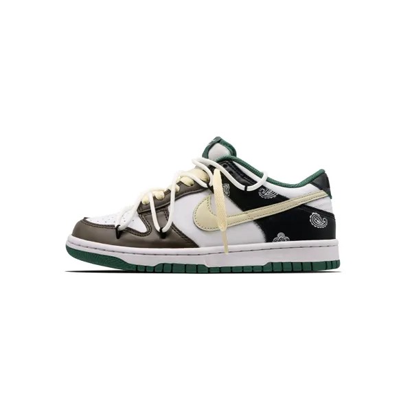 Кроссовки Nike Dunk Skateboarding Shoes Unisex Low-top Black/White/Brown, черный/белый/коричневый