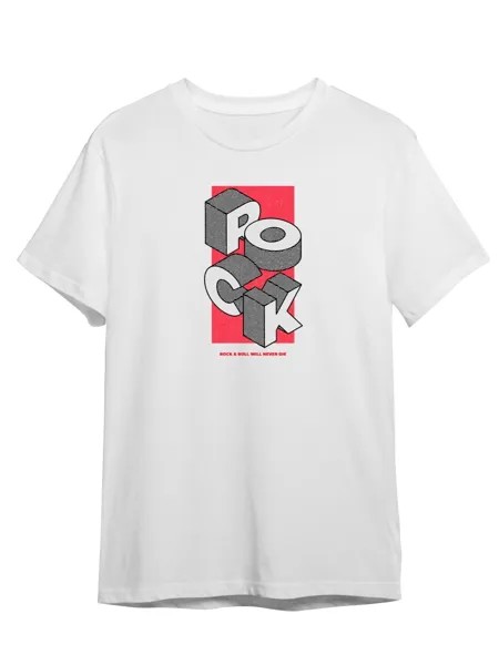 Футболка унисекс СувенирShop Rock'n'roll/Рок белая S (44-46)