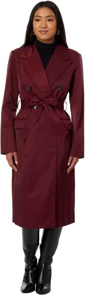 Плащ Stretch Cotton Belted Trench Coat Avec Les Filles, цвет Burgundy