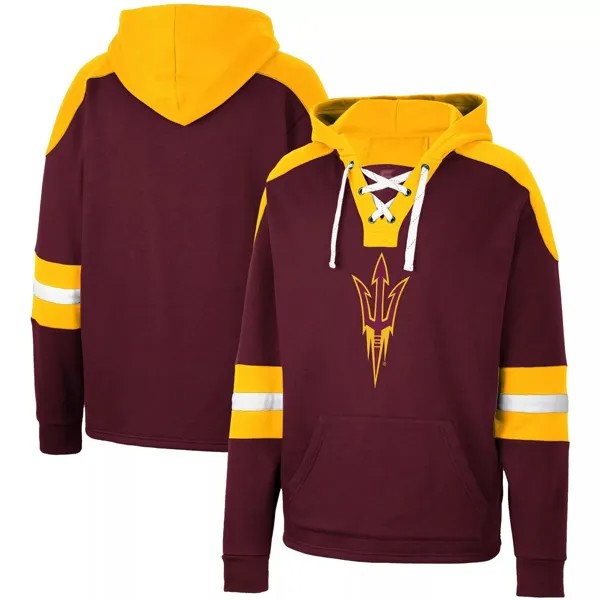 Мужской бордовый пуловер с капюшоном Arizona State Sun Devils на шнуровке 4.0 Colosseum