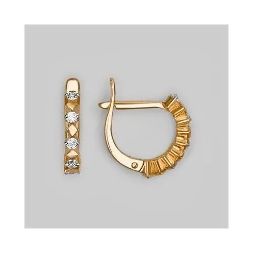 PLATINA jewelry Золотые серьги с фианитами 02-2975-00-401-1110-03