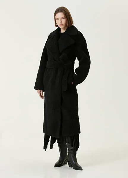 Черное двубортное пальто Joseph