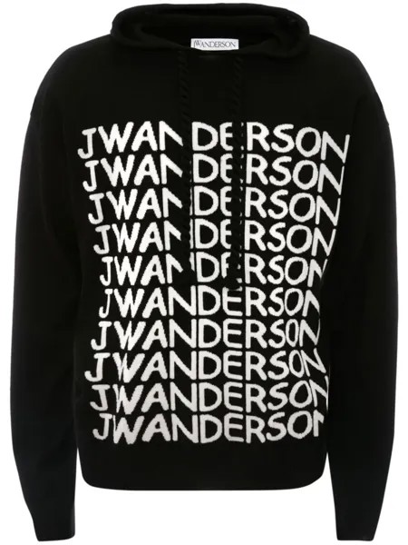 JW Anderson худи с длинными рукавами и логотипом, черный