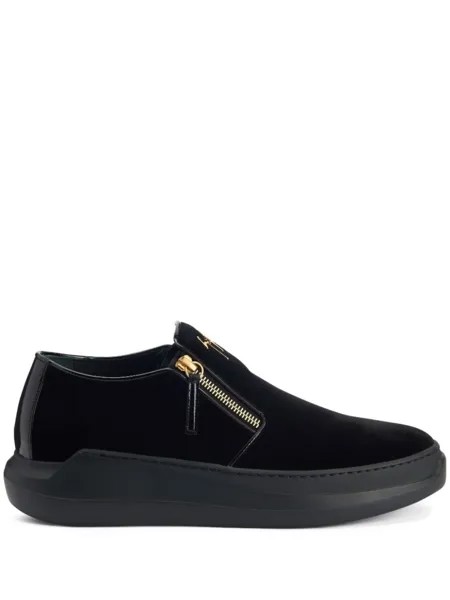 Giuseppe Zanotti бархатные слипоны Conley, черный
