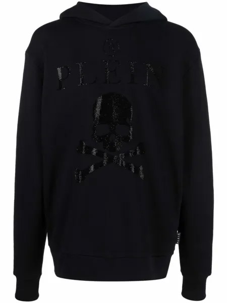 Philipp Plein худи с декором Skull и кристаллами, черный