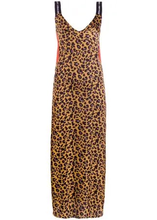 Marcelo Burlon County of Milan длинное платье с леопардовым принтом