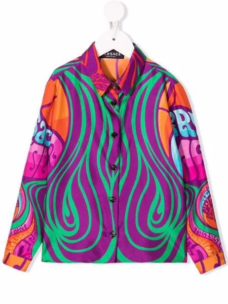 Versace Kids рубашка с логотипом