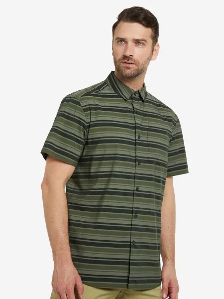 Рубашка с коротким рукавом мужская Arc'teryx Brohm Striped, Зеленый