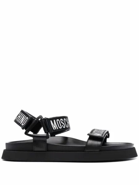 Moschino сандалии с логотипом, черный
